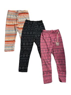 NWT Poof Girl 3-Pack Fair Isle Patterned Girl Leggings - 2T